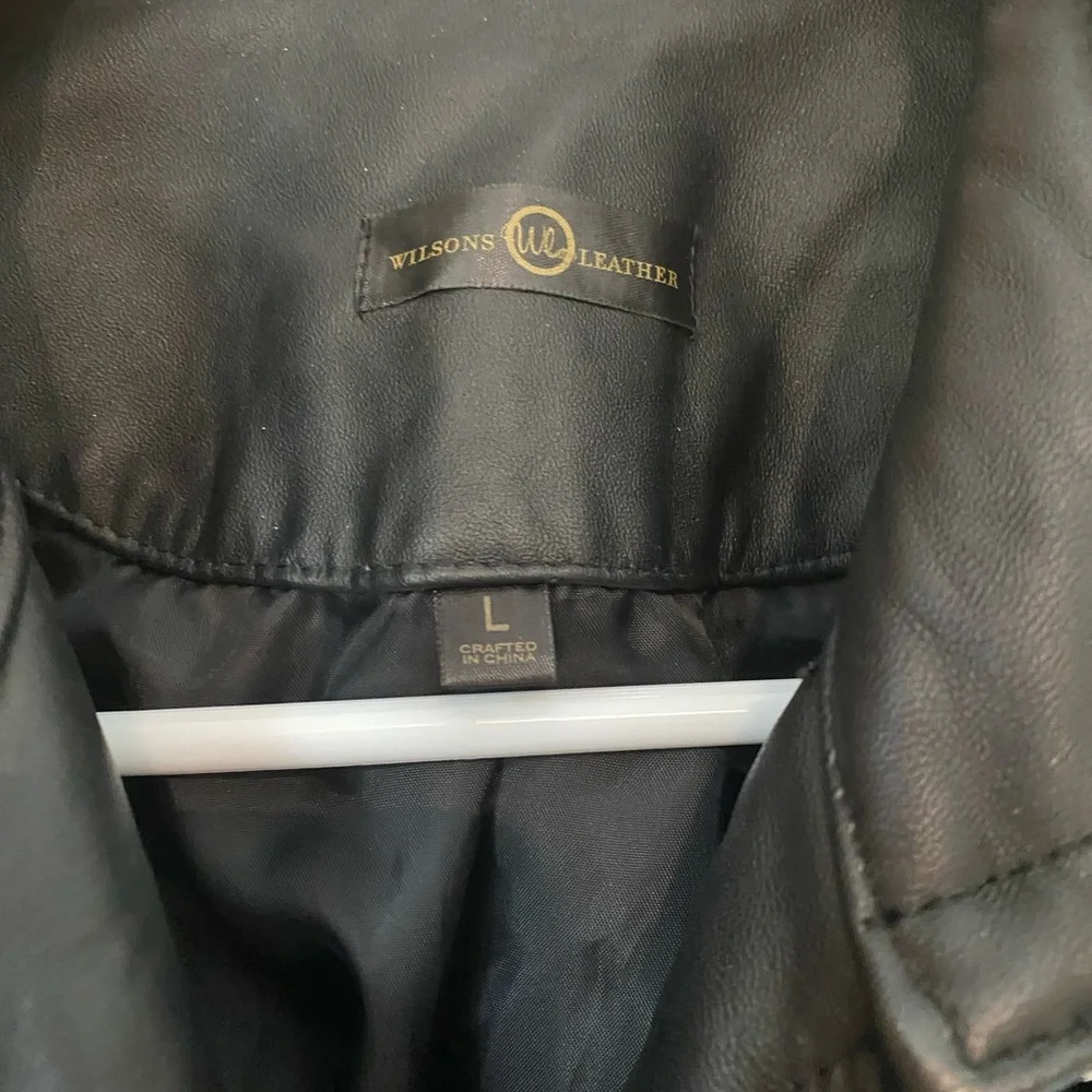 Black Double-Breasted Leather Jacket - Picture 3 of 8